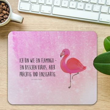 Mr. & Mrs. Panda Mauspad Flamingo Classic - Aquarell Pink - Geschenk, einzigartig, Freundinnen (1-St), Made in Germany