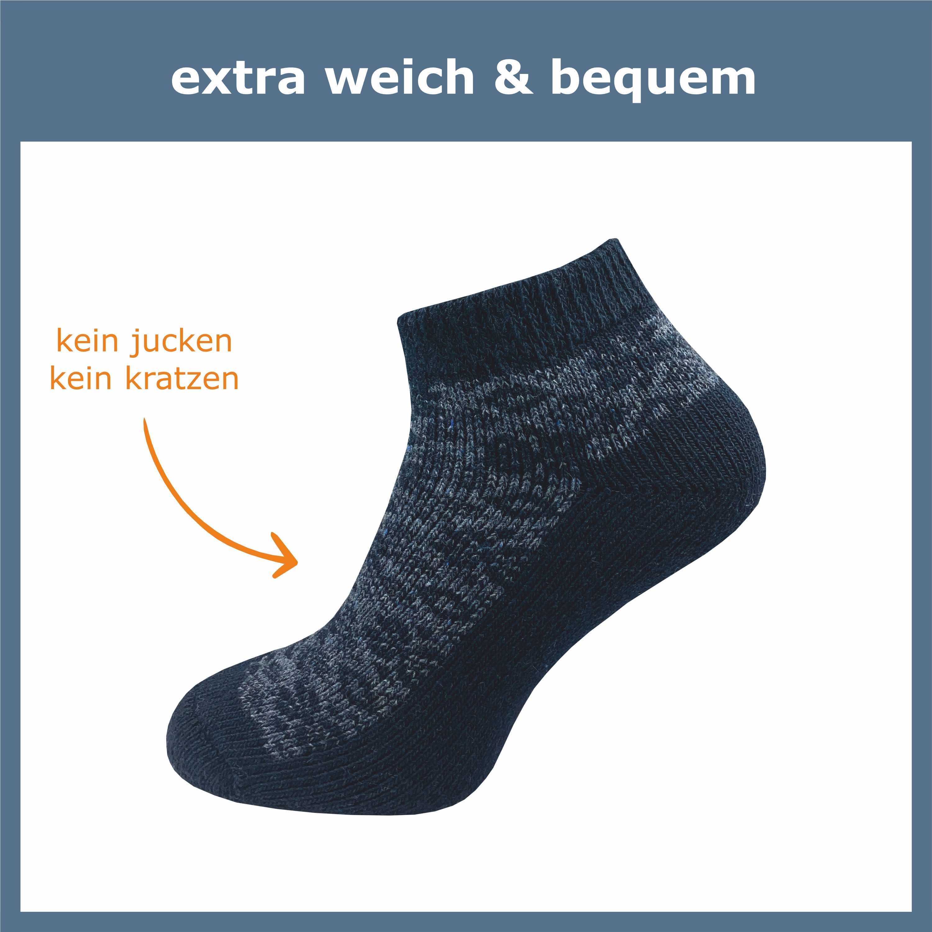 GAWILO Sneakersocken für den Winter für Damen - dicke & warme Bettsocken (3 Paar) kurze Wollsocken im Norweger Look aus weichem Vollplüsch