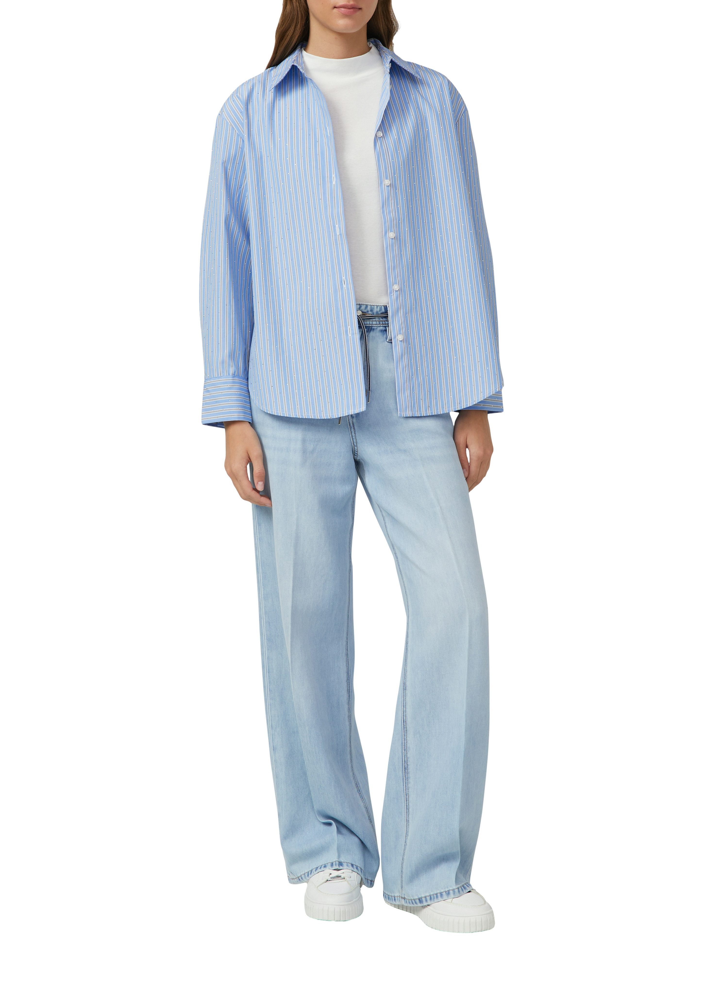 s.Oliver T-Shirt Sommershirt mit Stehkragen und in Ripp-Optik günstig online kaufen