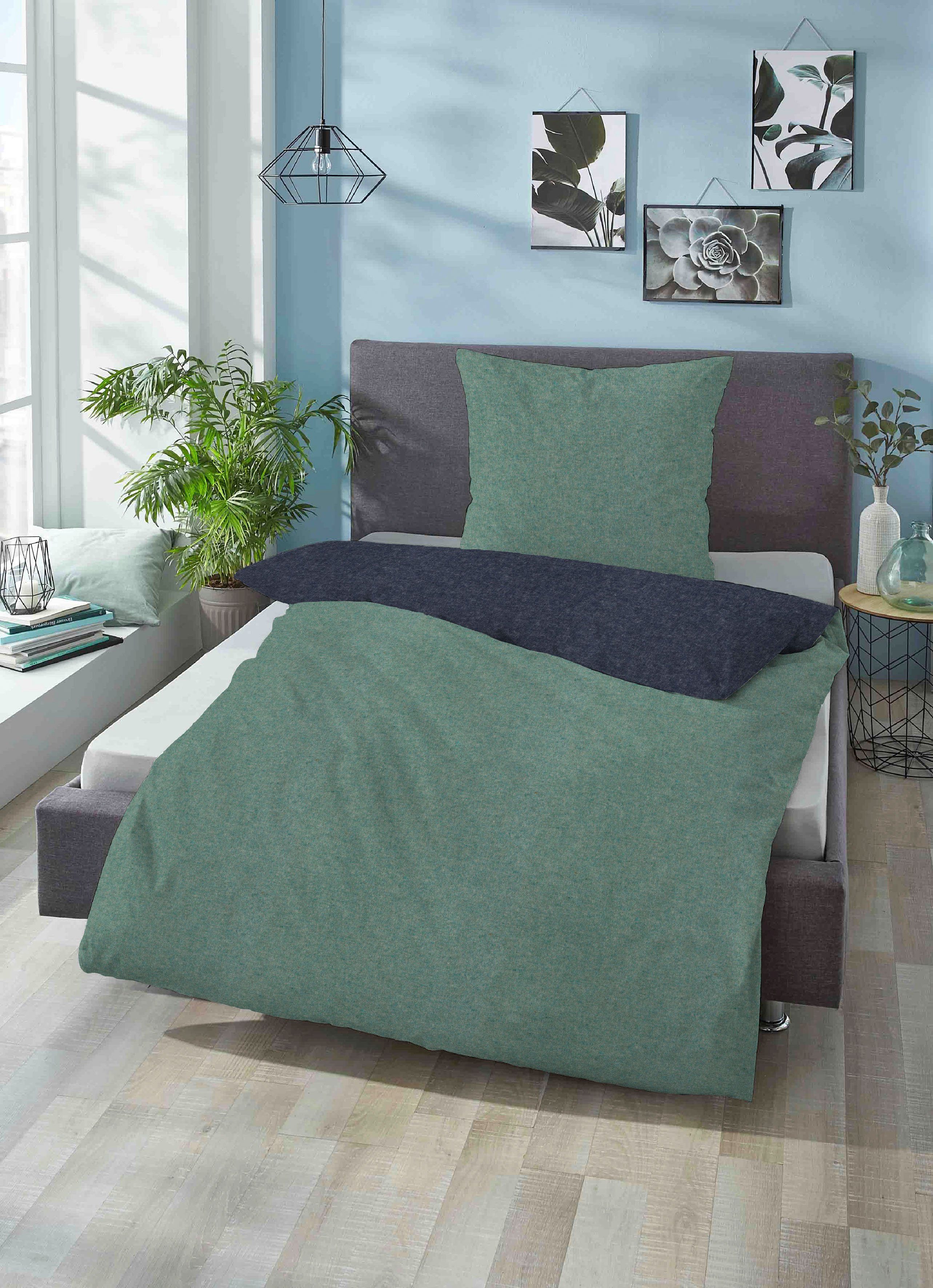 Biberna Wendebettwäsche Hermal, Flanell, 2 teilig, günstig online kaufen