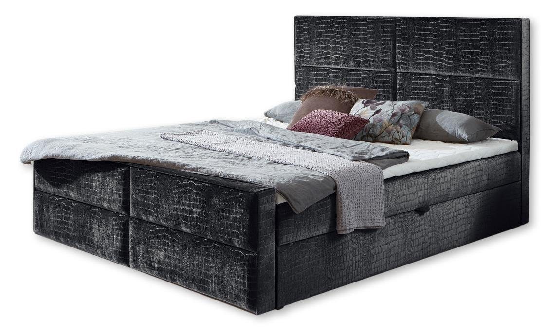 Made JVmoebel Bett), Bett in graue elegante holzmöbel polsterung 1x schlafzimmer Europa design Schicke (1-tlg.,