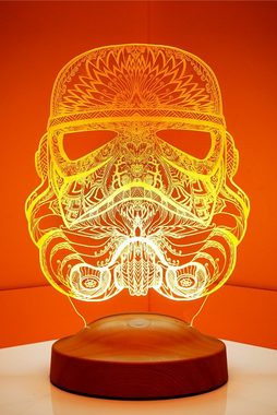 Geschenkelampe LED Nachttischlampe Star Wars Stormtrooper 3D Nachtlicht Geschenk für Jungen, Leuchte 7 Farben fest integriert, Star Wars Geschenkartikel, Geburtstagsgeschenk für Freunde, Fanartikel, Star Wars Fans