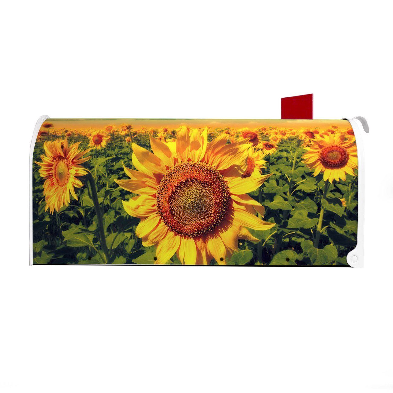 (Amerikanischer Mailbox aus Amerikanischer Briefkasten 22 51 USA), banjado 17 x original Briefkasten, cm Mississippi weiß Sonnenblumen x
