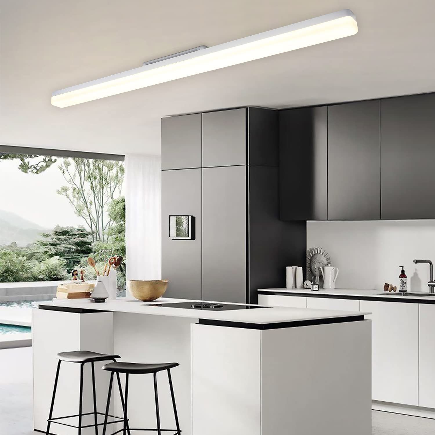 Nettlife LED Deckenleuchte weiß Licht hocheffiziente Lichtverteilung 20/40/60/90CM 4000K, LED fest integriert, Tageslicht weiß, Küche Wohnzimmer Schlafzimmer Es – Bild 3 von 5