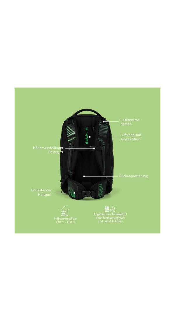 Satch Schulrucksack match plus (1-tlg), größenverstellbares Rückensystem