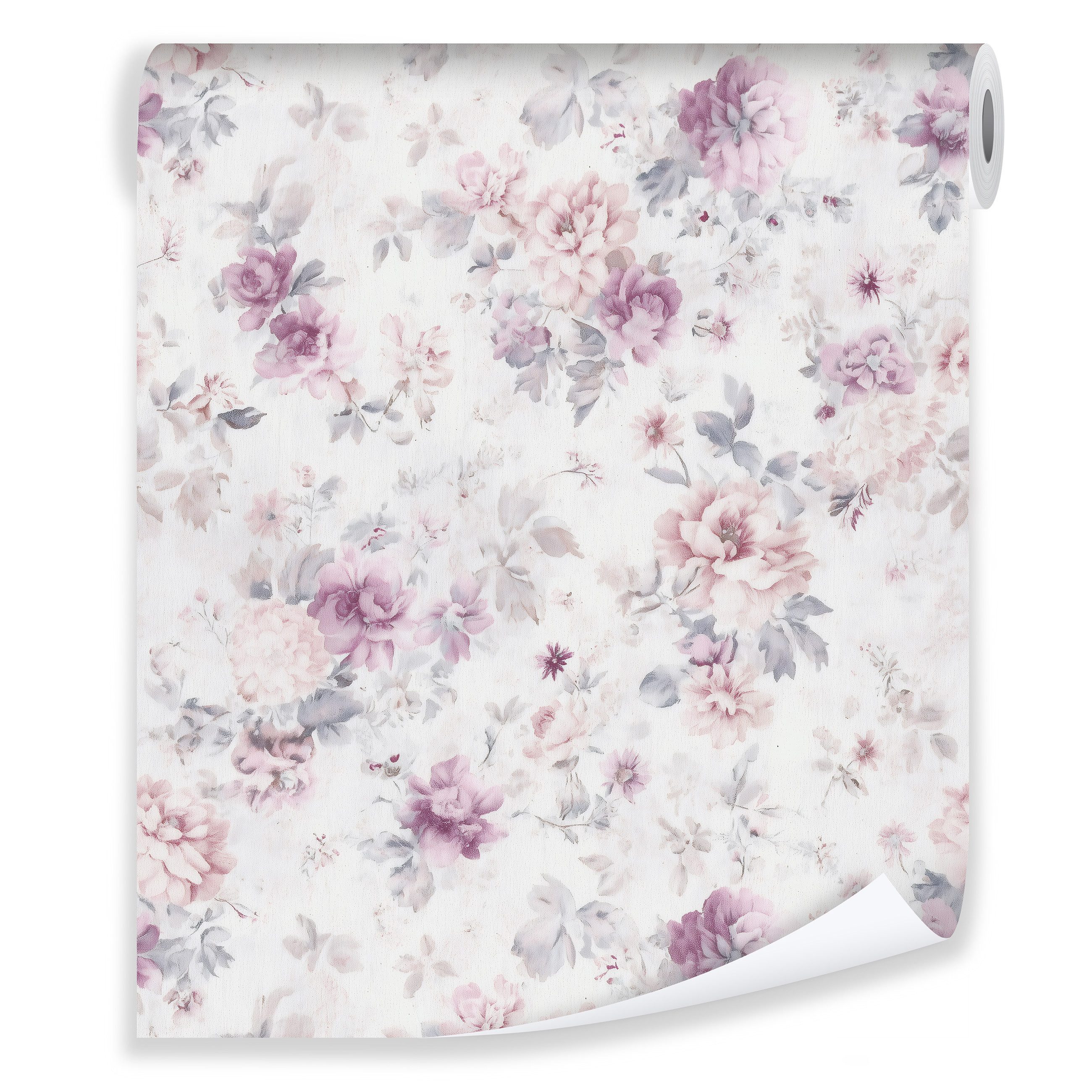 Wallarena Vliestapete Rosa Blätter Blumen Natur Wohnzimmer Schlafzimmer Tap günstig online kaufen