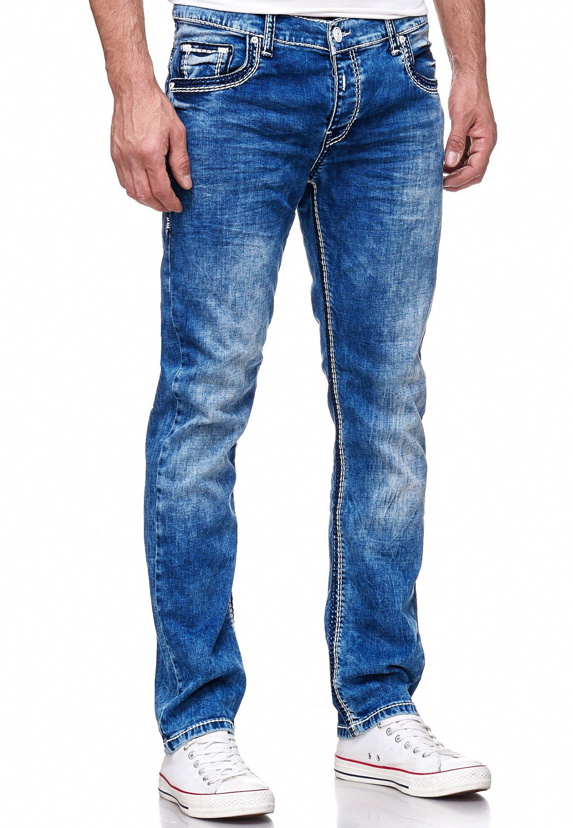 Rusty Neal Straight-Jeans LEVIN 4 im klassischen 5-Pocket-Stil | Stretchjeans
