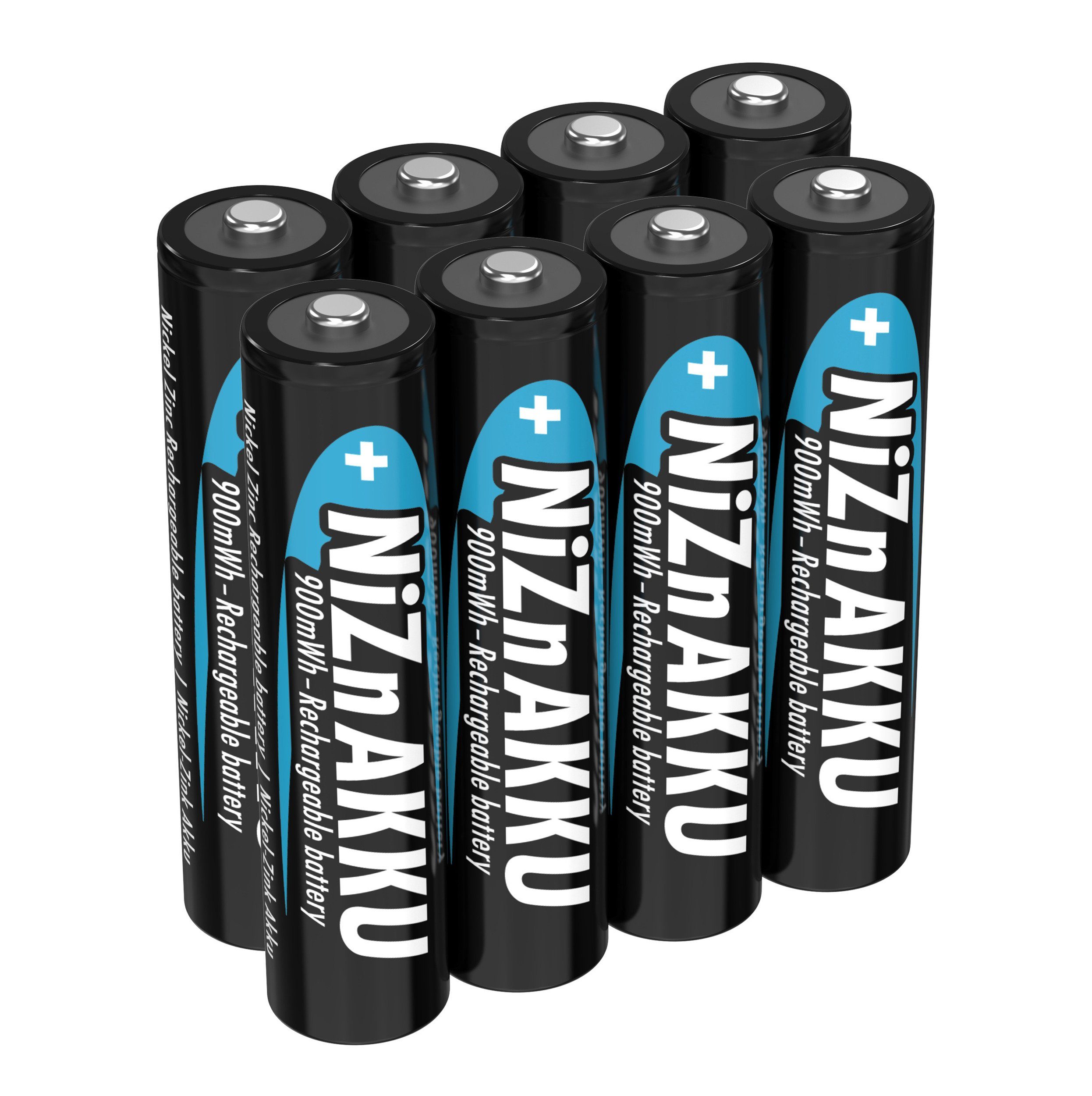 ANSMANN® Micro NiZn Akku AAA 1,6V 550mAh (900mWh), wiederaufladbare Batterien - 8 Stück Akku 550 mAh (1.6 V)