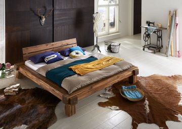 SAM® Holzbett Elke, Akazienholz massiv, Doppelbett im rustikalen Design