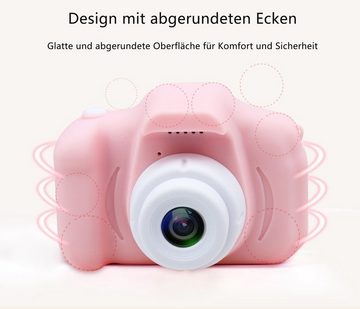 Tadow Kinder Kamera,mit 2.0-Zoll,Cartoon-Aufkleber,1080P HD 32GB,USB,rosa Kinderkamera