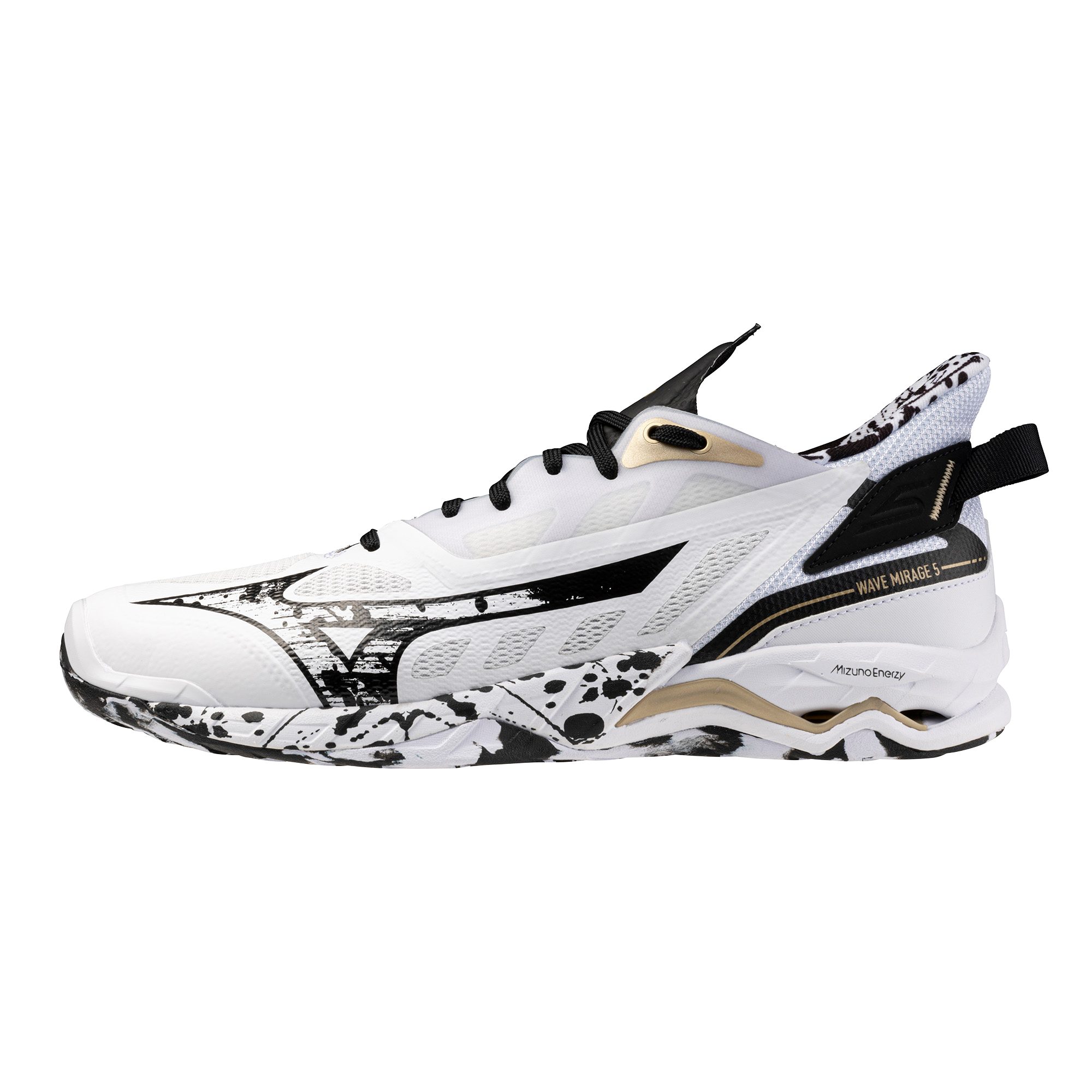 Mizuno Wave Mirage White/Black/Gold Hallenschuh