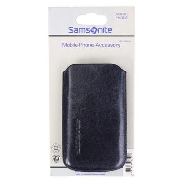 Samsonite Handyhülle Leder Universal Pouch Tasche Toledo Blau, Schutz-Hülle Etui für klassisches Handy MP3 MP4-Player Audio-Player