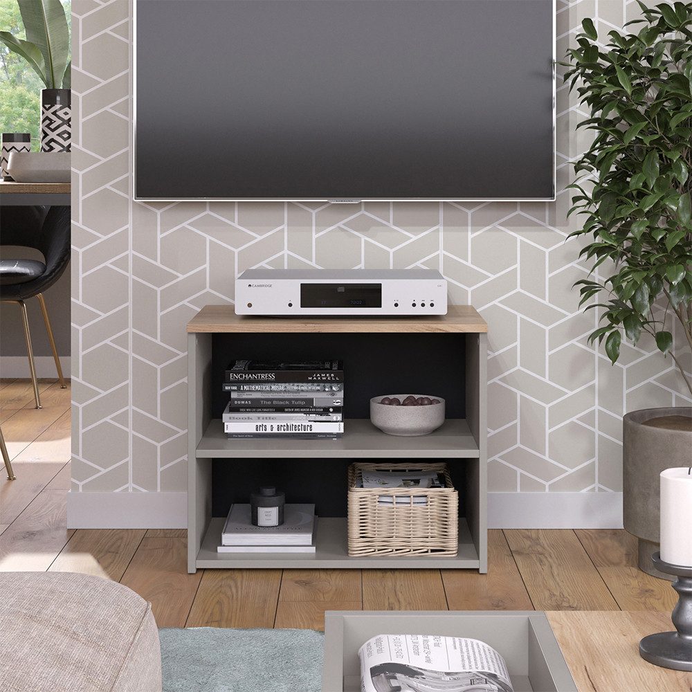 Vicco Lowboard Wido, Greige/Sonoma, 60 x 50 cm mit 2 Fächern (1 St)