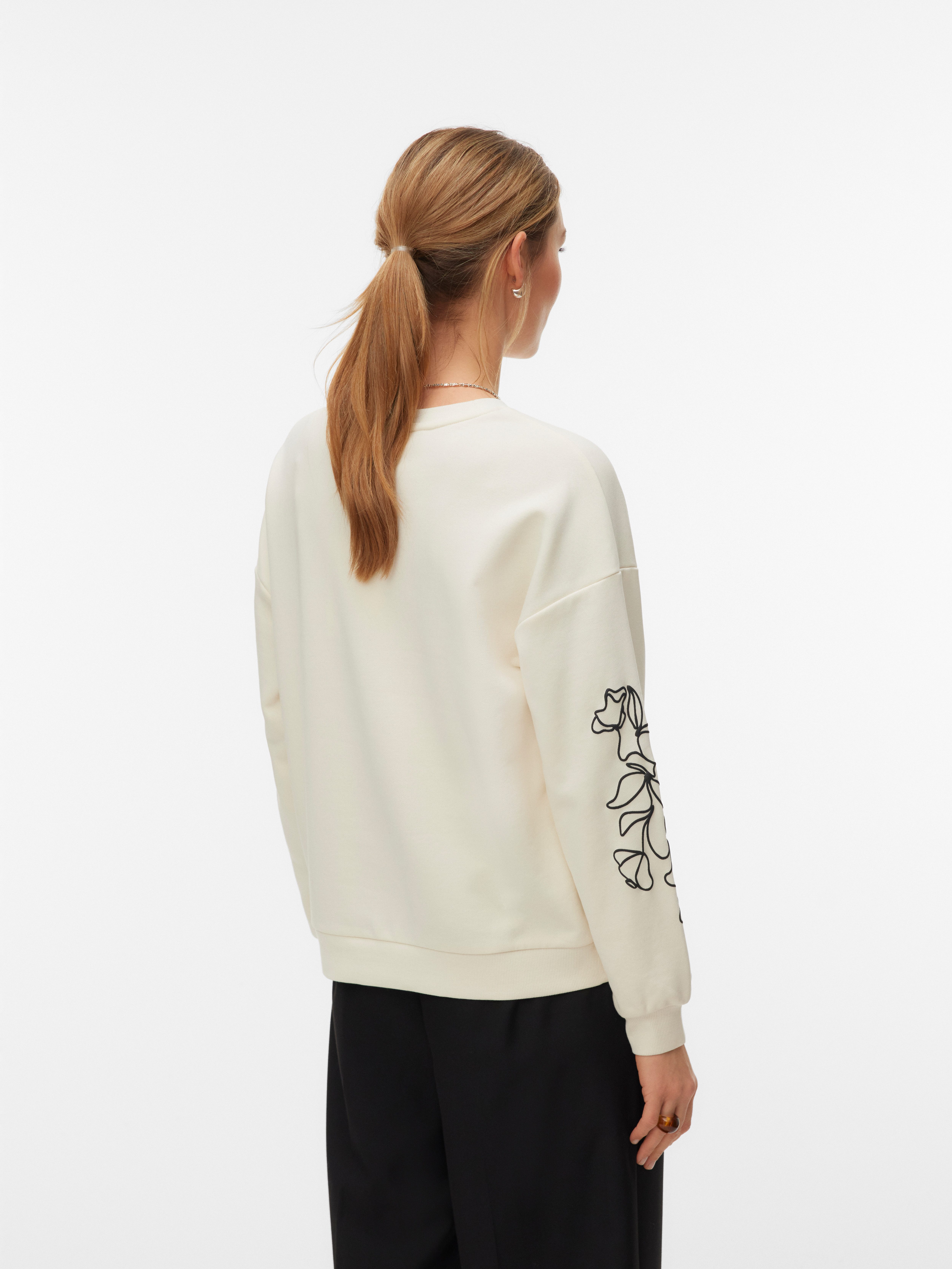 Vero Moda Sweatshirt VMLADA L/S O-NECK SWEATSHIRT JRS BTQ Baumwollmischung, regular fit