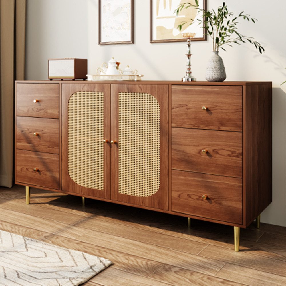 XDeer Sideboard Sideboard, Rattan-Sideboard, Aufbewahrungsschrank mit Schub günstig online kaufen