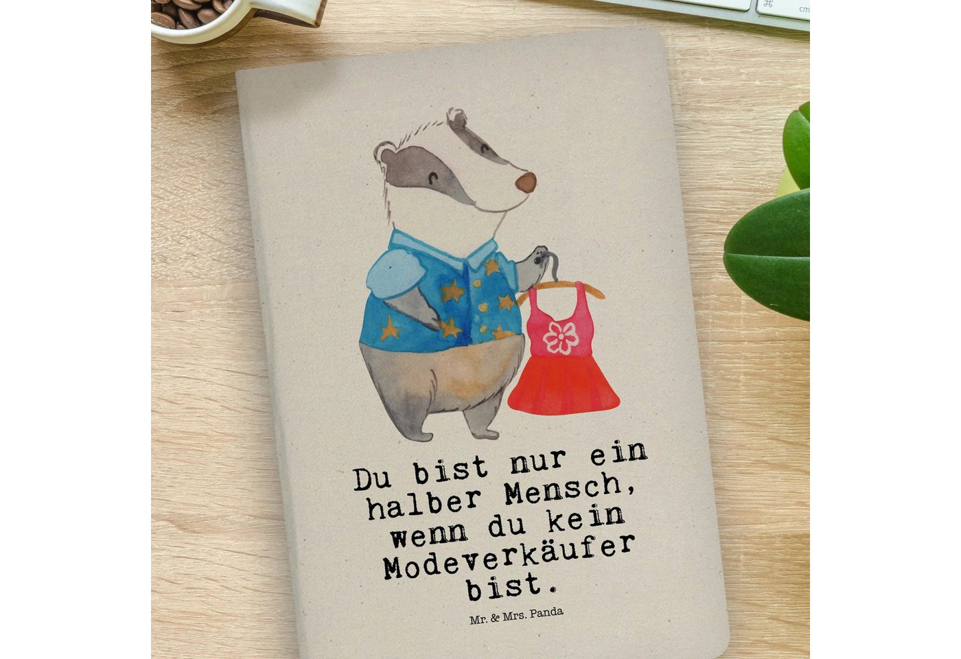 Thumbnail - Mr. & Mrs. Panda Notizbuch Modeverkäufer Herz - Transparent - Geschenk, DIN A4 Notizbuch Kreativ Mr. & Mrs. Panda, Premi...