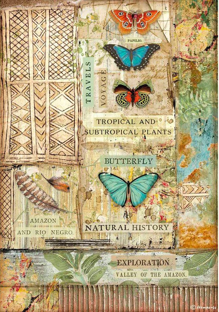 Stamperia Seidenpapier Tropical Butterflies, A4 DIN