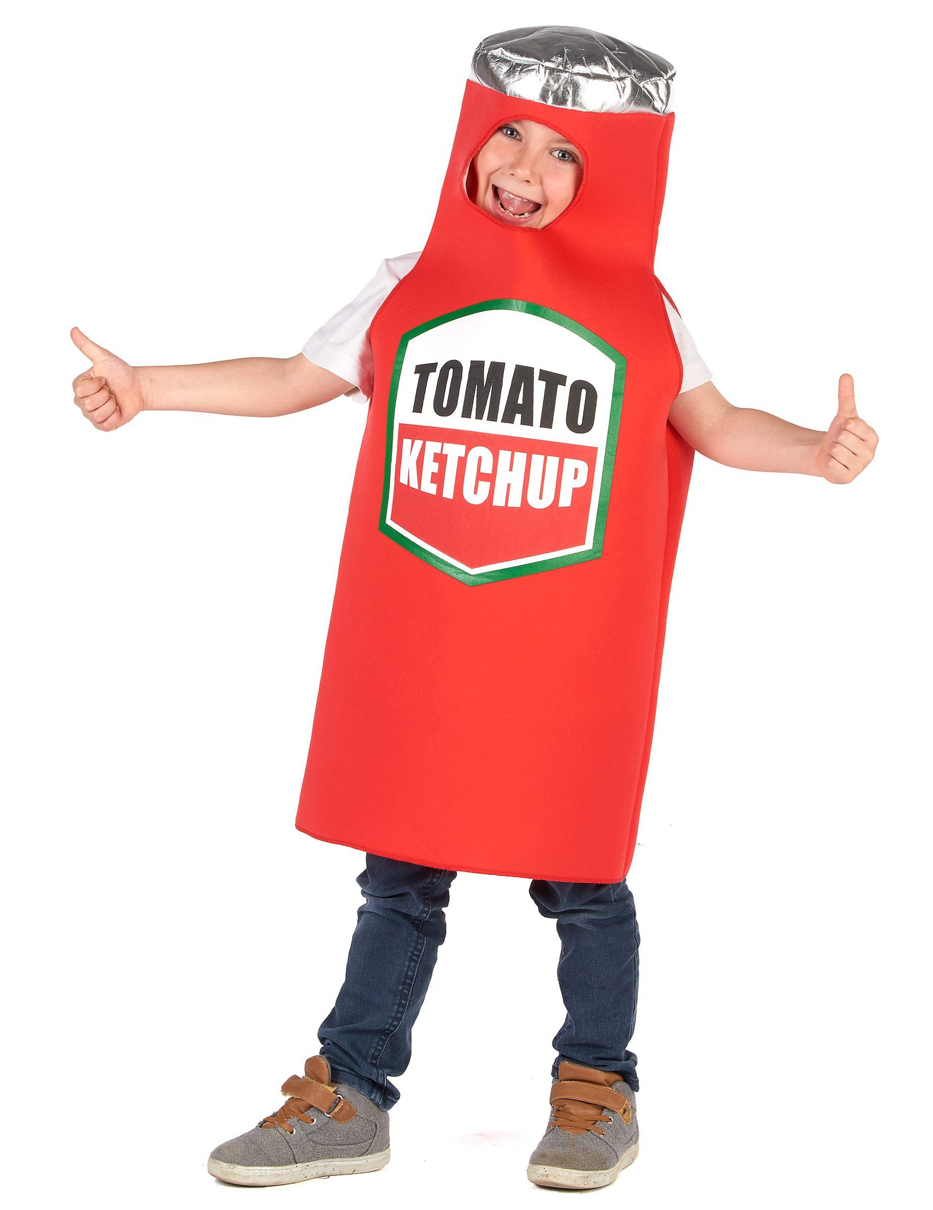 Kostüm Ketchup-Kinderkostüm Fasching rot-weiss