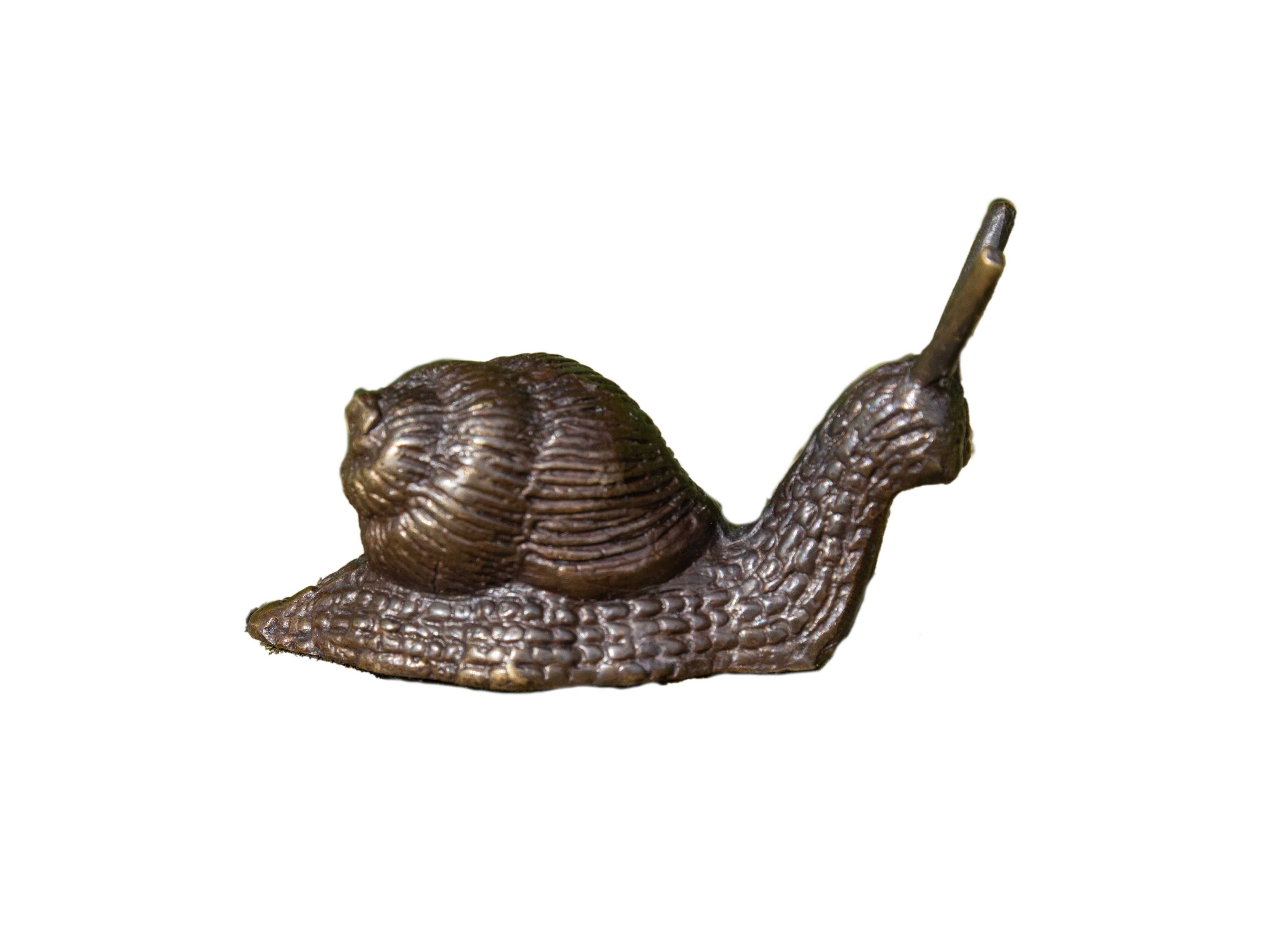 IDYL Dekofigur IDYL Bronze-Skulptur Schnecke klein gerade, Bronze sehr robust witterungsbeständig gegen Frost und UV-Strahlung