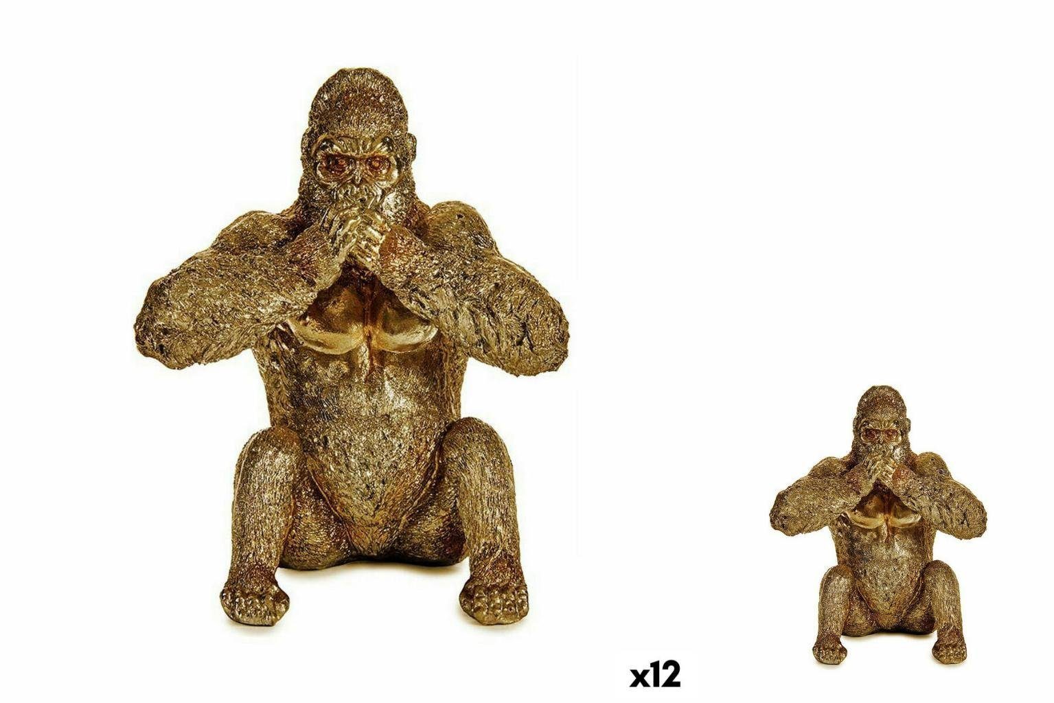 Gift Decor Dekoobjekt Deko-Figur Gorilla cm 11 Yoga 16,2 x 18 Stück x 12 Gold