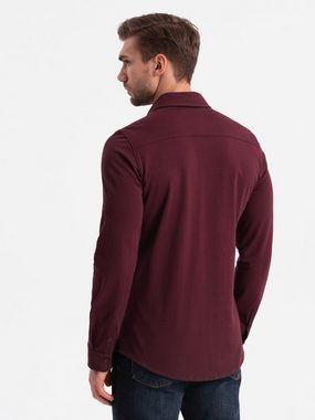 OMBRE Langarmhemd Herren-Shirt aus Baumwolle REGULAR stricken Single-Jersey