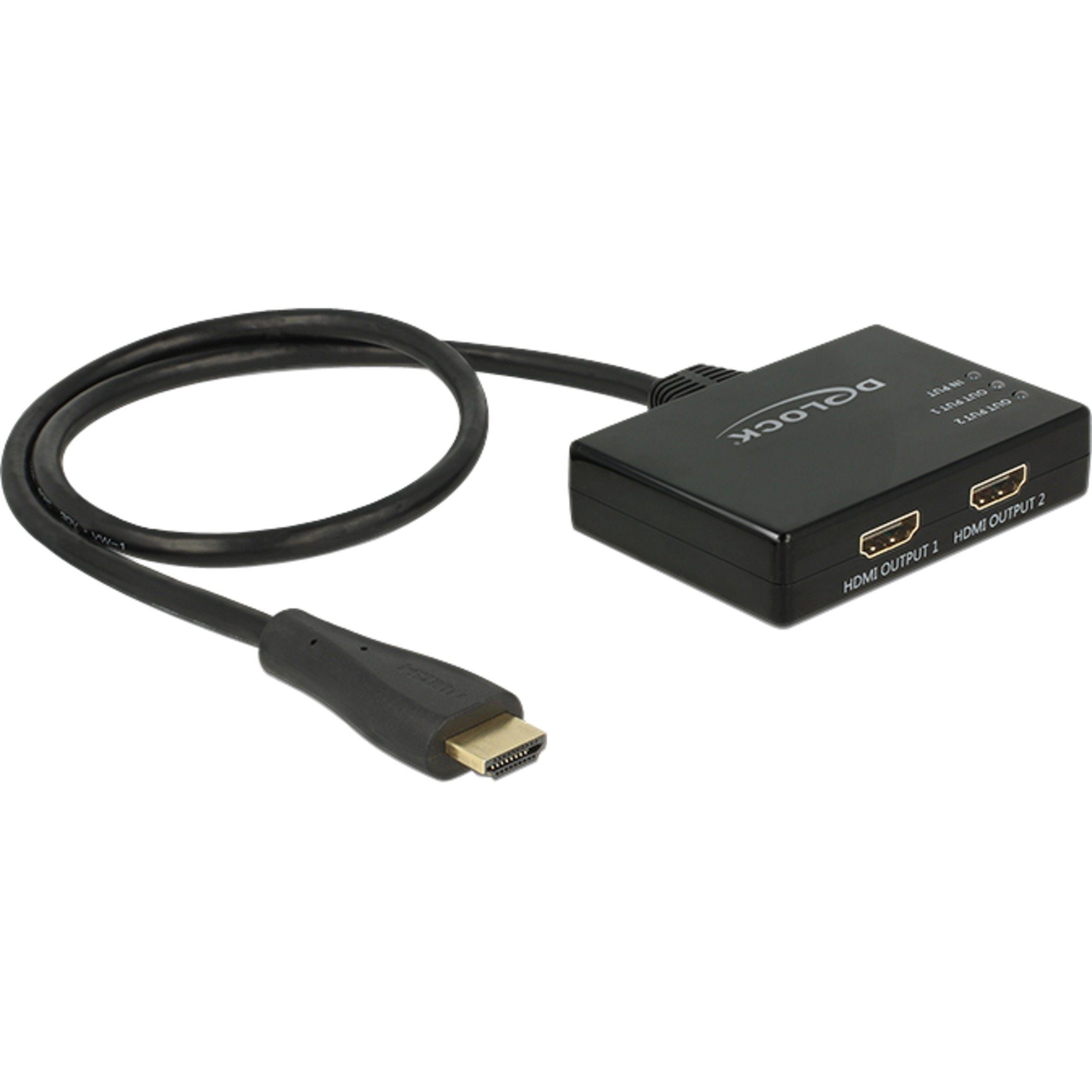 DeLOCK Splitter 1x HDMI Stecker > 2x HDMI out 4K, HDMI-Kabel