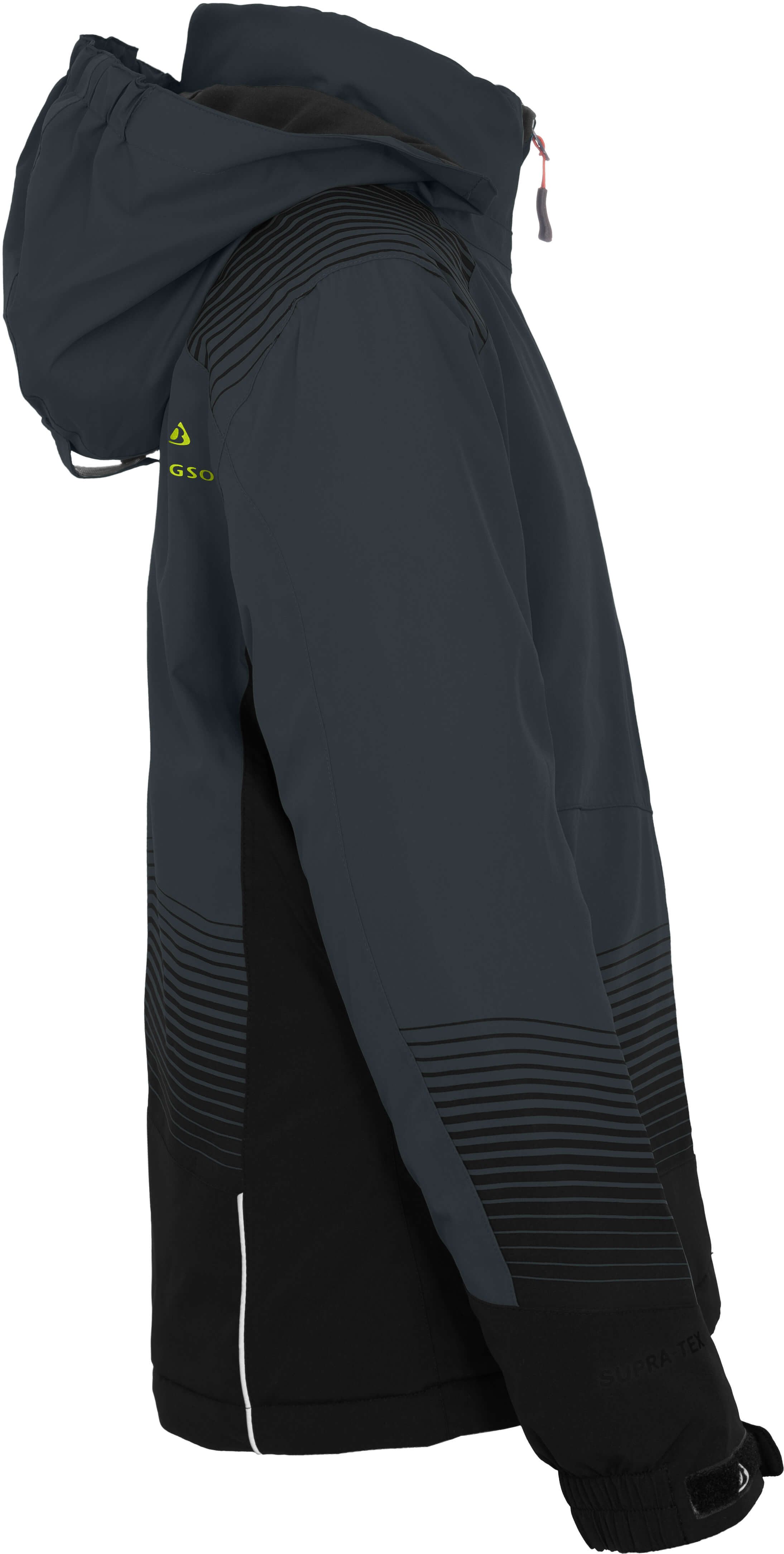 Bergson Skijacke VEIKO Kinder Skijacke, warm, funktional und stylisch, Normalgrößen, dunkel