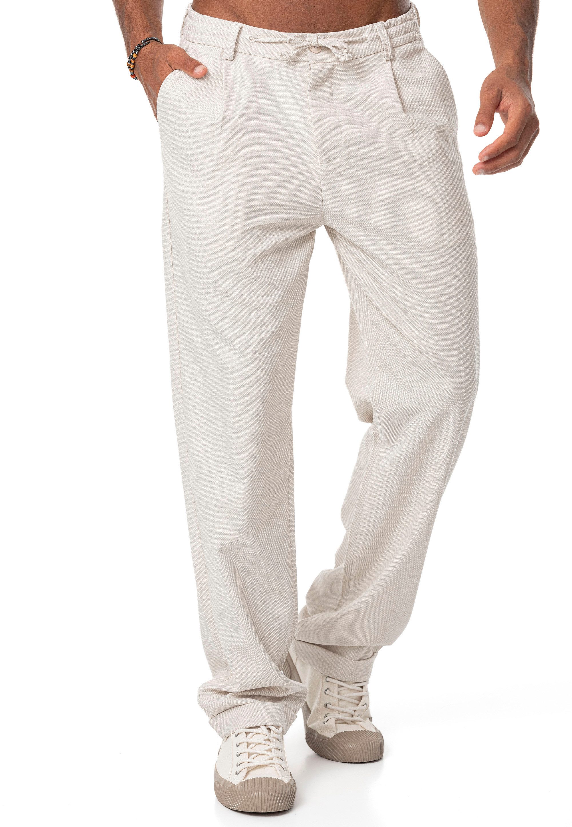 RedBridge Stoffhose mit Struktur und Tunnelzugbund Klassisch Modern Elegant Casual