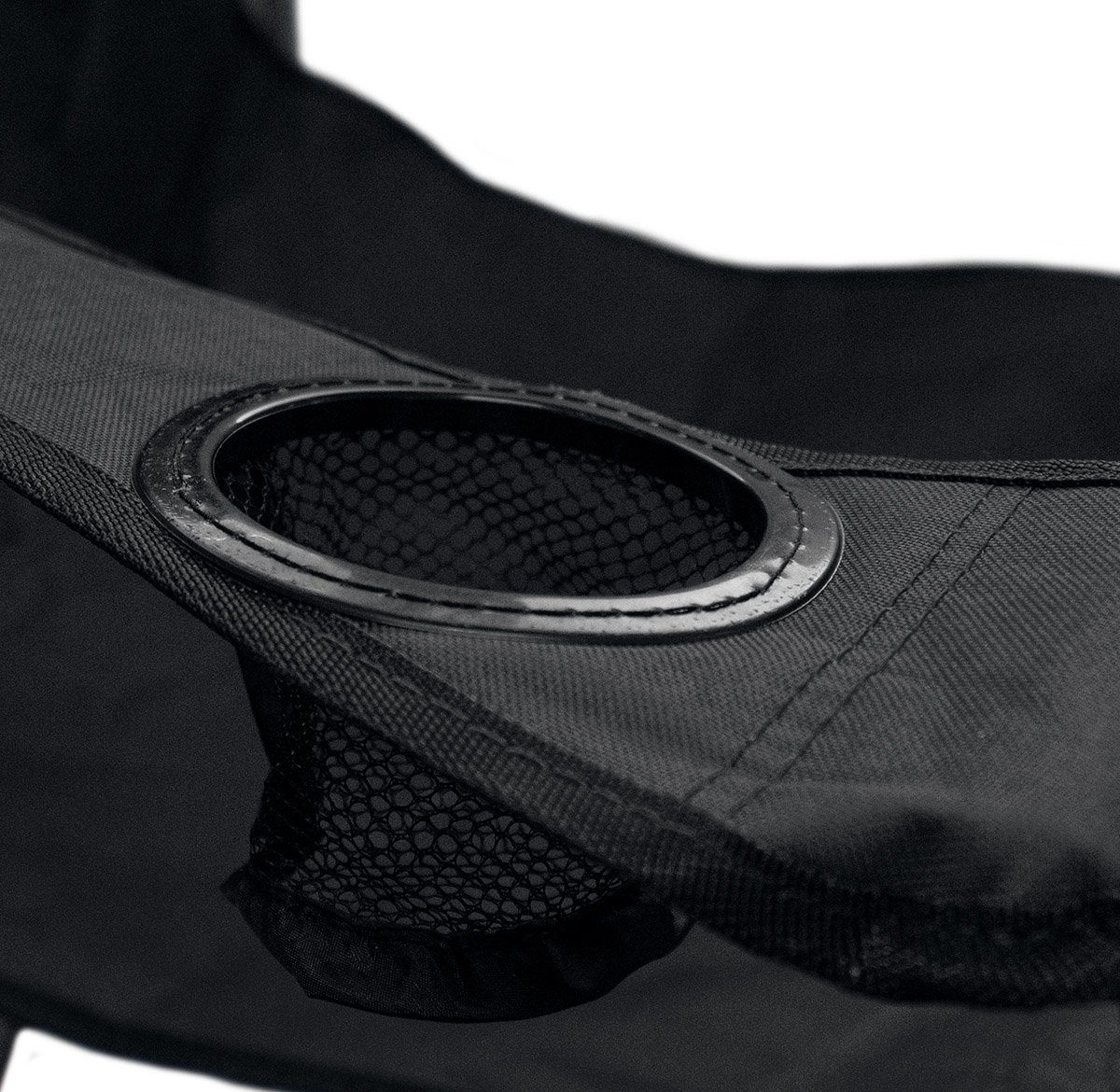 Weber GmbH Campingstuhl Angelstuhl faltbar Schwarz (1 St), Flaschenhalter, bis 120kg, incl. Tragetasche