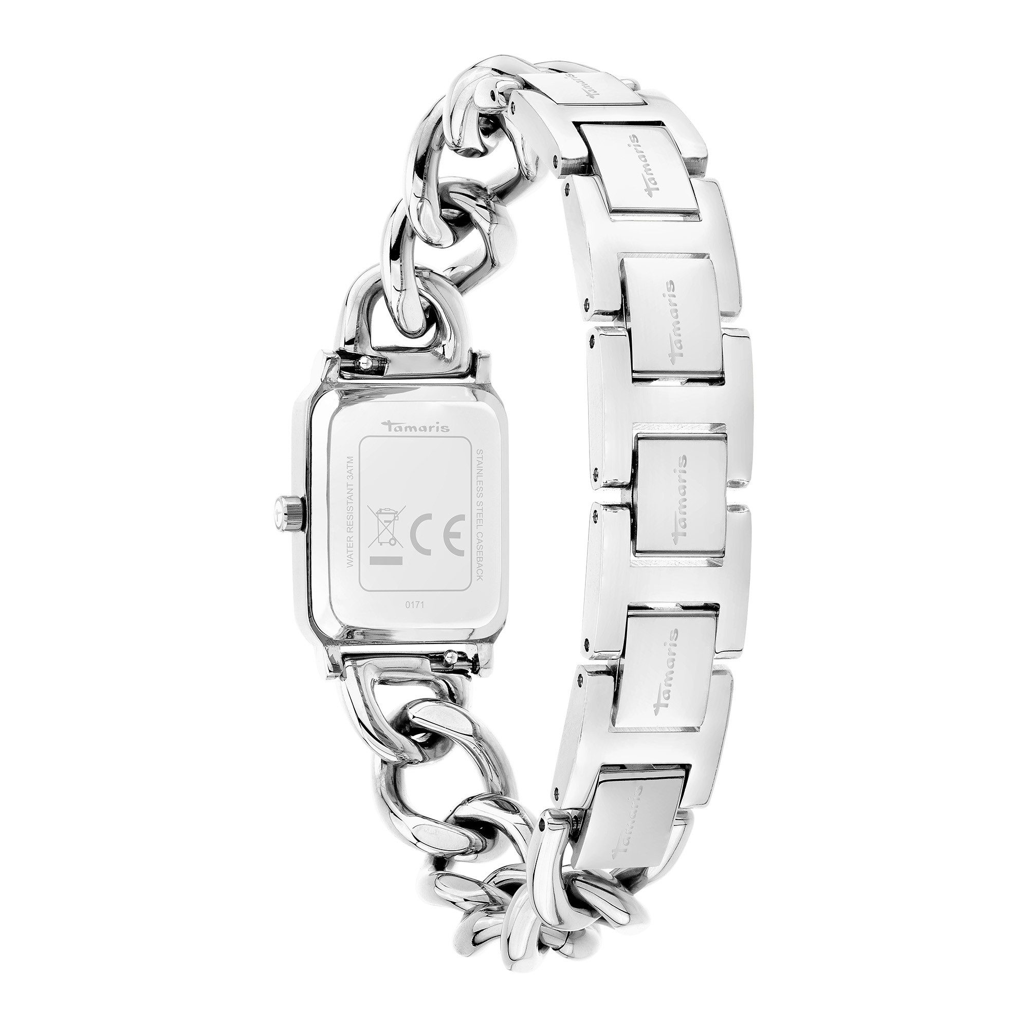 Tamaris Quarzuhr Chain Watch TT-0171-MQ, Armbanduhr, Damenuhr, Edelstahlarmband, analog