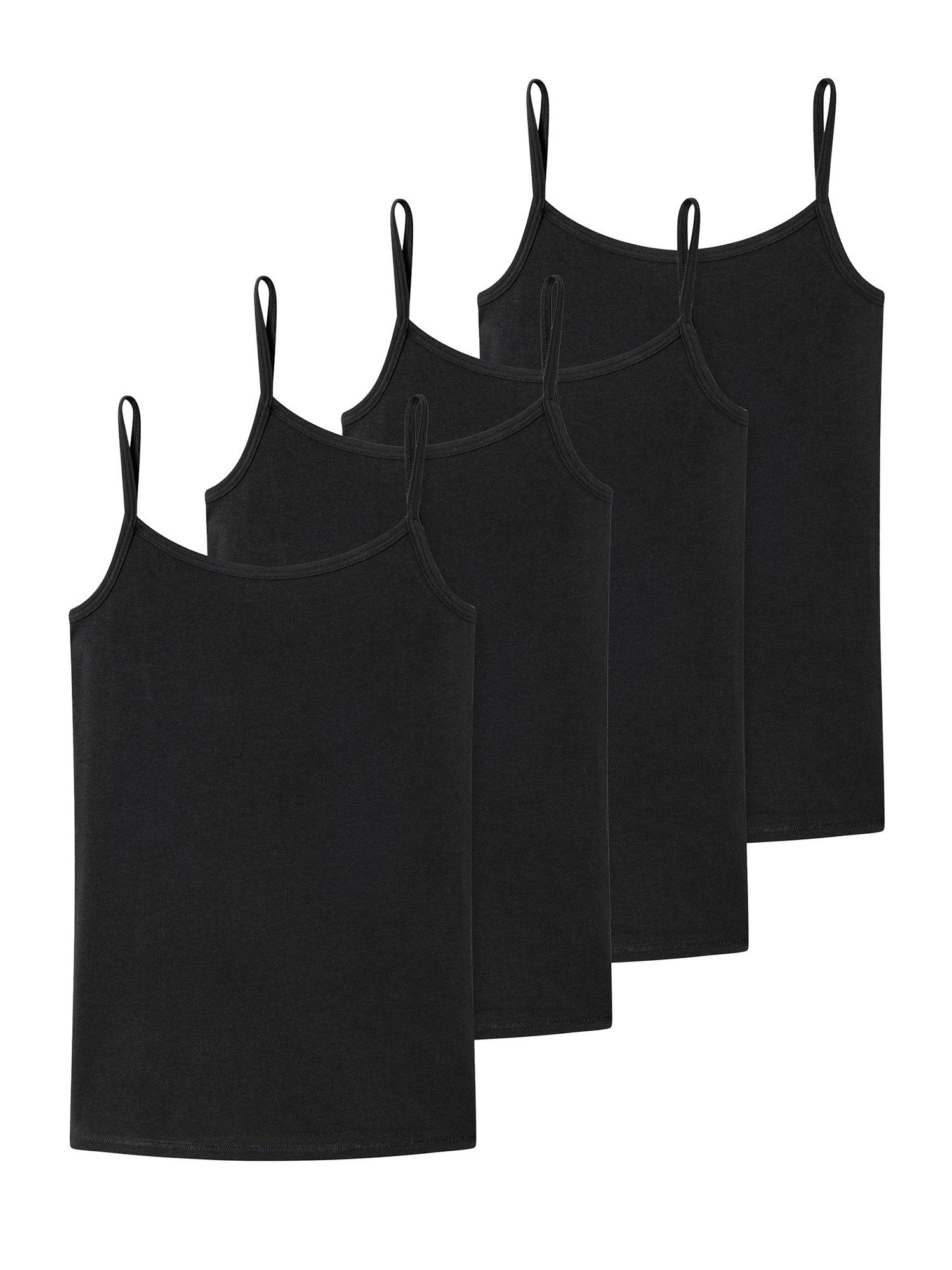 Schiesser Spaghettitop 95/5 Organic Cotton (4-tlg) schmale träger Spaghetti-top