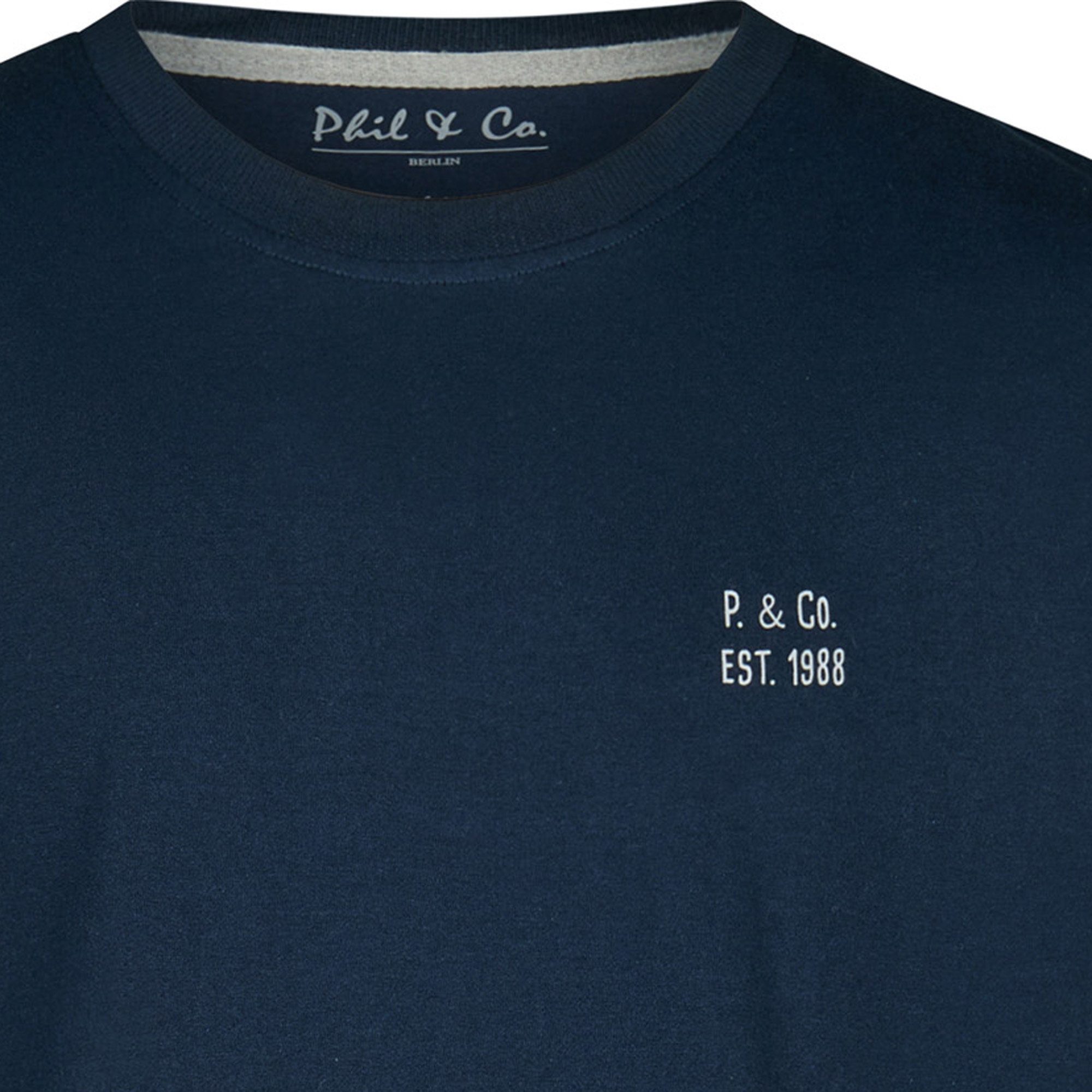 Phil & Co. Pyjamaoberteil Herren-T-Shirt Uni Single-Jersey Uni – Bild 3 von 3