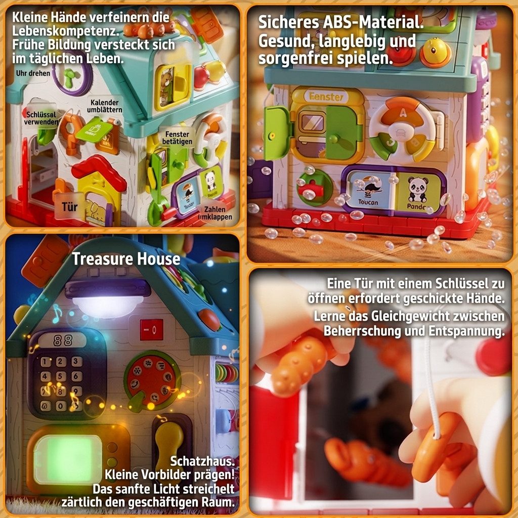 Rolipo Motorikwürfel Baby-Spielzeug für 1-6 Jahr alt, Mädchen 6 in 1 Multi-Funktions-Haus, (1-tlg)