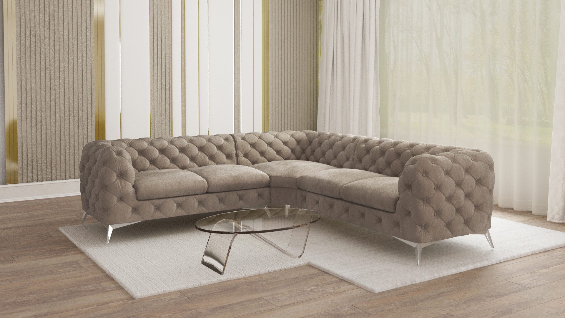 S-Style Möbel Ecksofa Kalina, Chesterfield mit günstig online kaufen