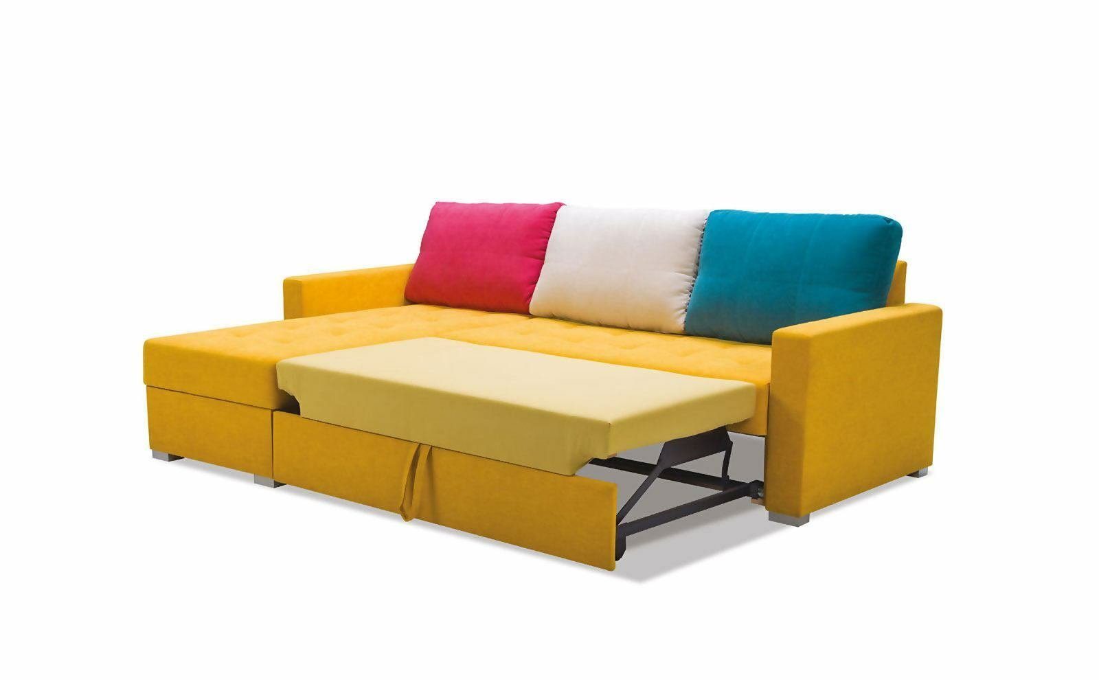 L-Form Designer JVmoebel Europe Ecksofa Mit Gelbes in Schlafsofa, Ecksofa Schlaffunktion Couch Made