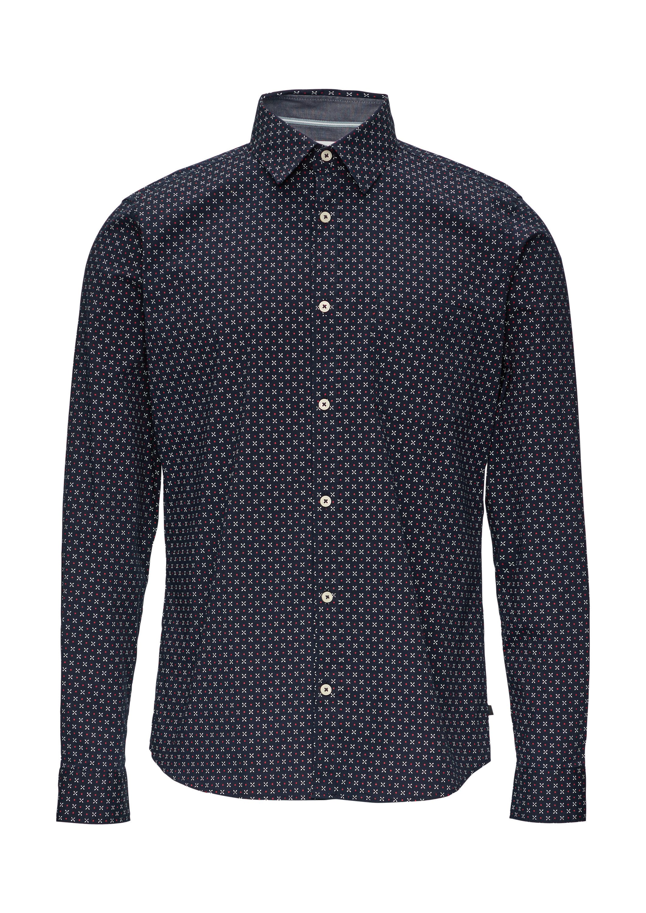 s.Oliver Langarmhemd Hemd Slim Fit: Gemustertes günstig online kaufen