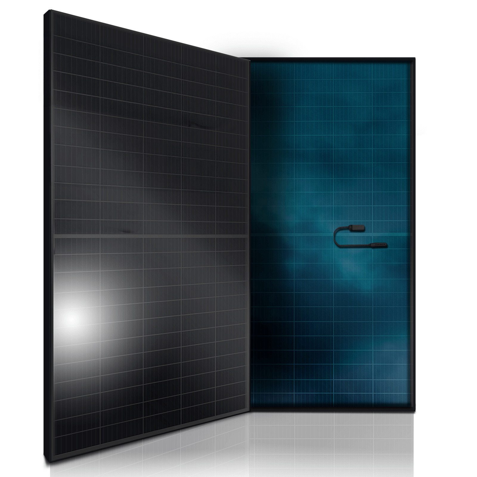 SUNNIVA Solarmodul Solarpanele - FULL BLACK Bifazial Glas/Glas 460 Watt, (PV Panel - PMax 460W Bifacial Solar modul n-type, geeignet für Balkonkraftwerk, IP68, Photovoltaik, 1-St)