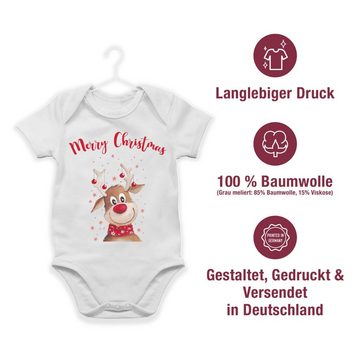 Shirtracer Shirtbody Merry Christmas Rentier Weihnachten Kleidung Baby