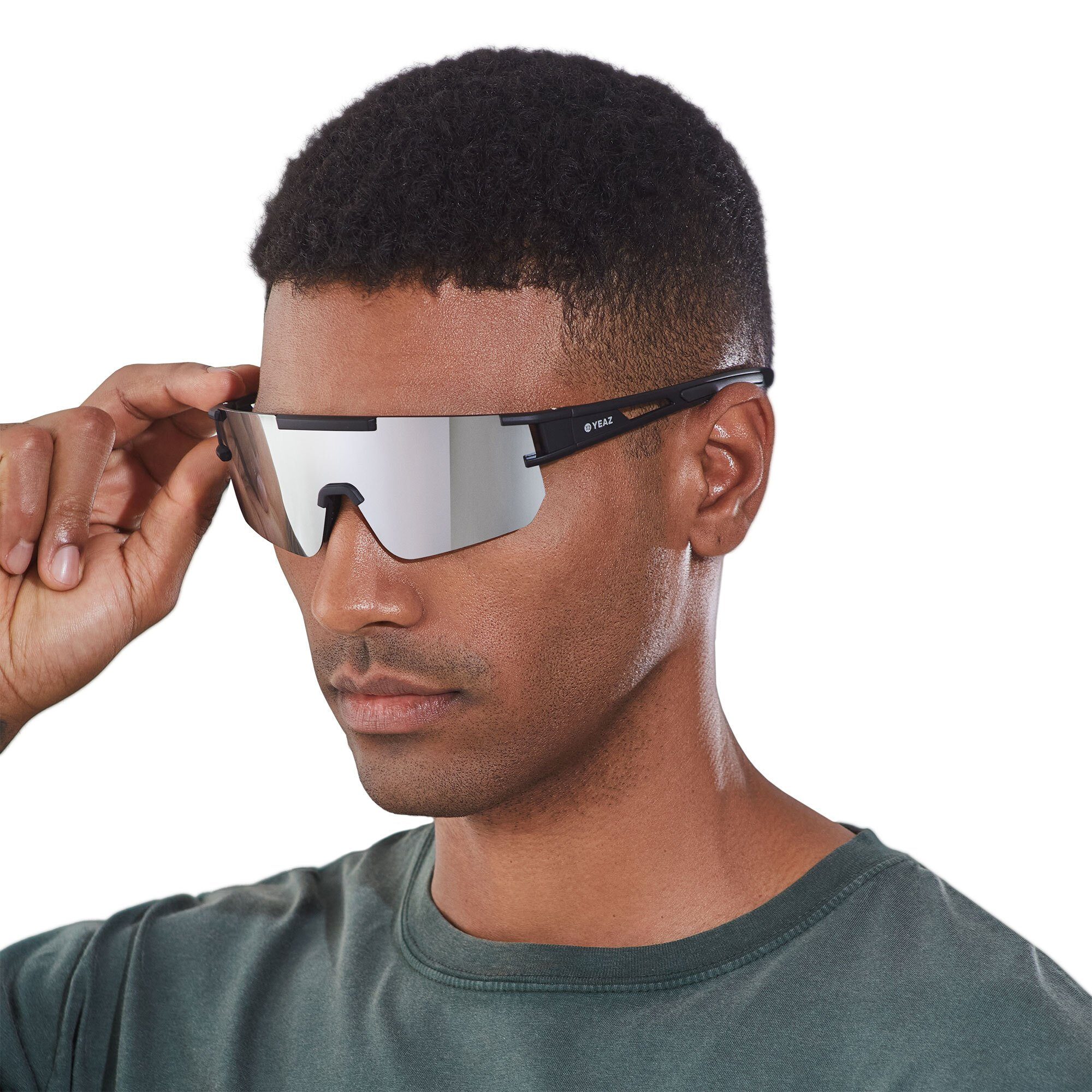YEAZ Sportbrille SUNSPARK sport-sonnenbrille black/silver mirror, Guter Schutz bei optimierter Sicht