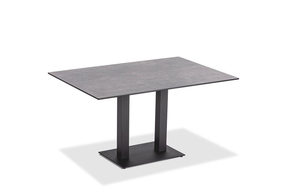 Natur24 Gartentisch Gartentisch Bistrox 138x95 Tischplatte HPL Beton Gestell Anthrazit