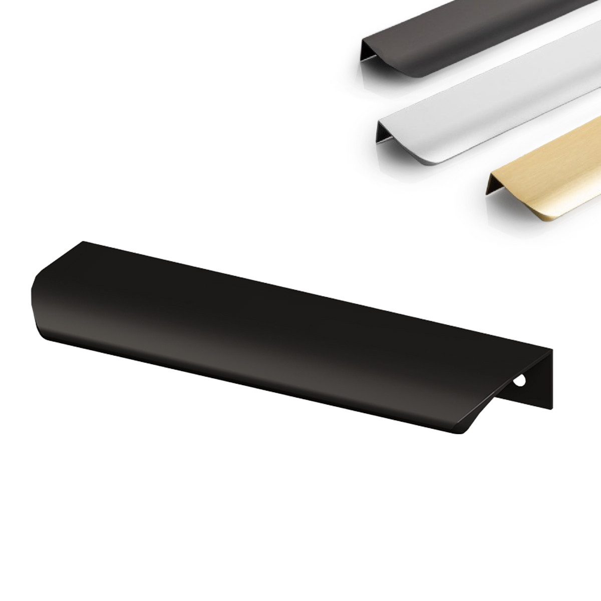 Prima-Online Möbelgriff Möbelgriff Griffleiste Aluminium Schwarz Matt 52-1200mm Küchengriff