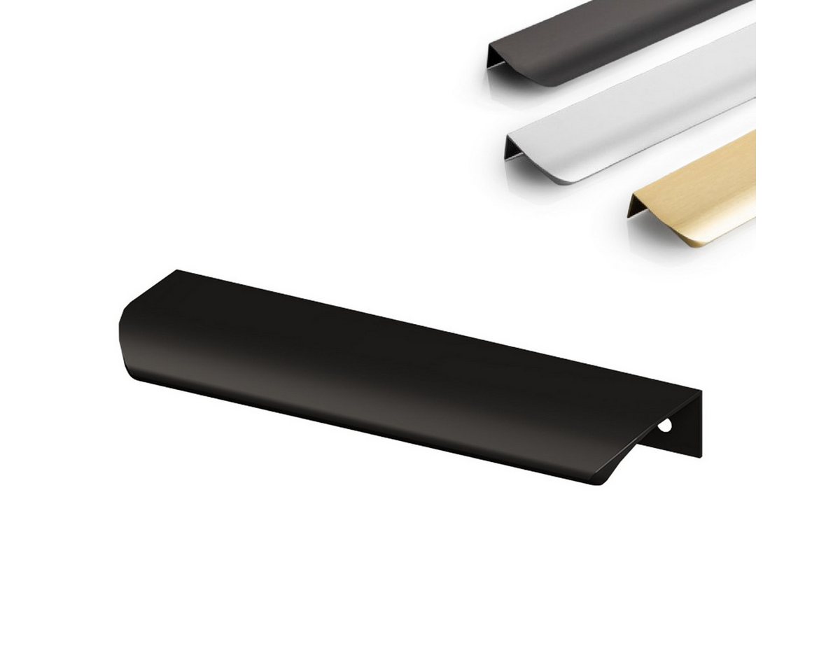 Prima-Online Möbelgriff Möbelgriff Griffleiste Aluminium Schwarz Matt 52-1200mm Küchengriff