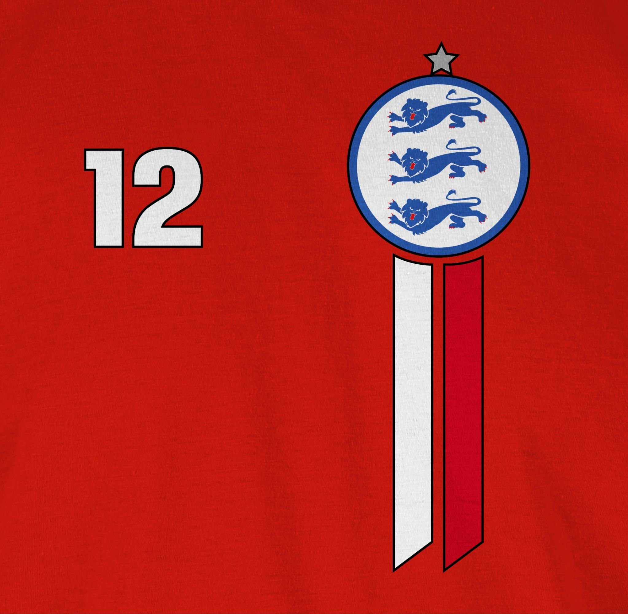 Shirtracer T-Shirt 12. Mann England 03 2024 Fussball EM Rot Emblem