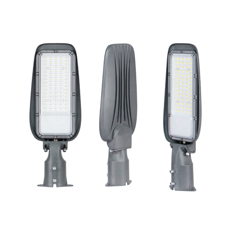 LUXULA LED Flutlichtstrahler LUXULA LED Straßenleuchte 30 W 3000 K Warmweiß Grau, LED fest integriert, Warmweiß