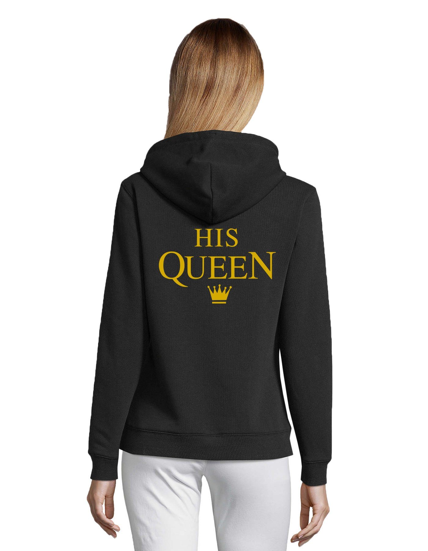 Blondie & Brownie Hoodie Unisex Paar Pärchen Пуловери The King His Queen Valentin Bff Friends mit Kapuze, Kängurutasche