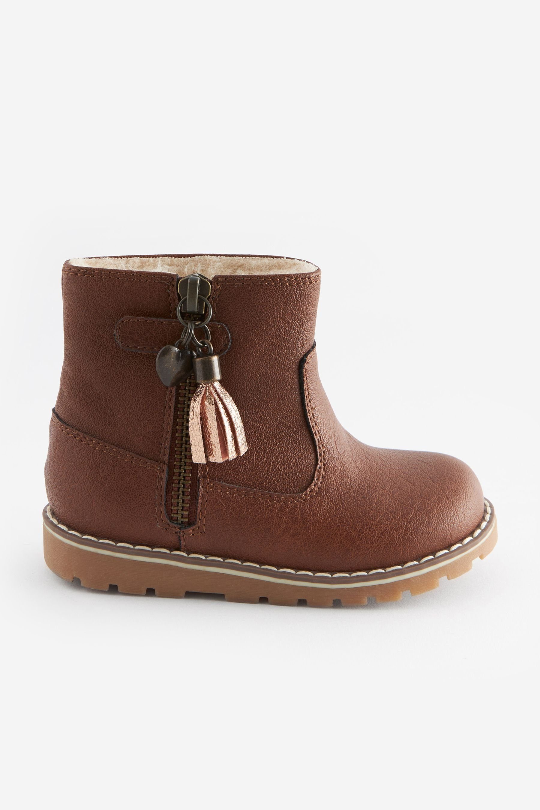 (1-tlg) Stiefeletten Warmgefütterte Winterstiefelette Brown Tan Next