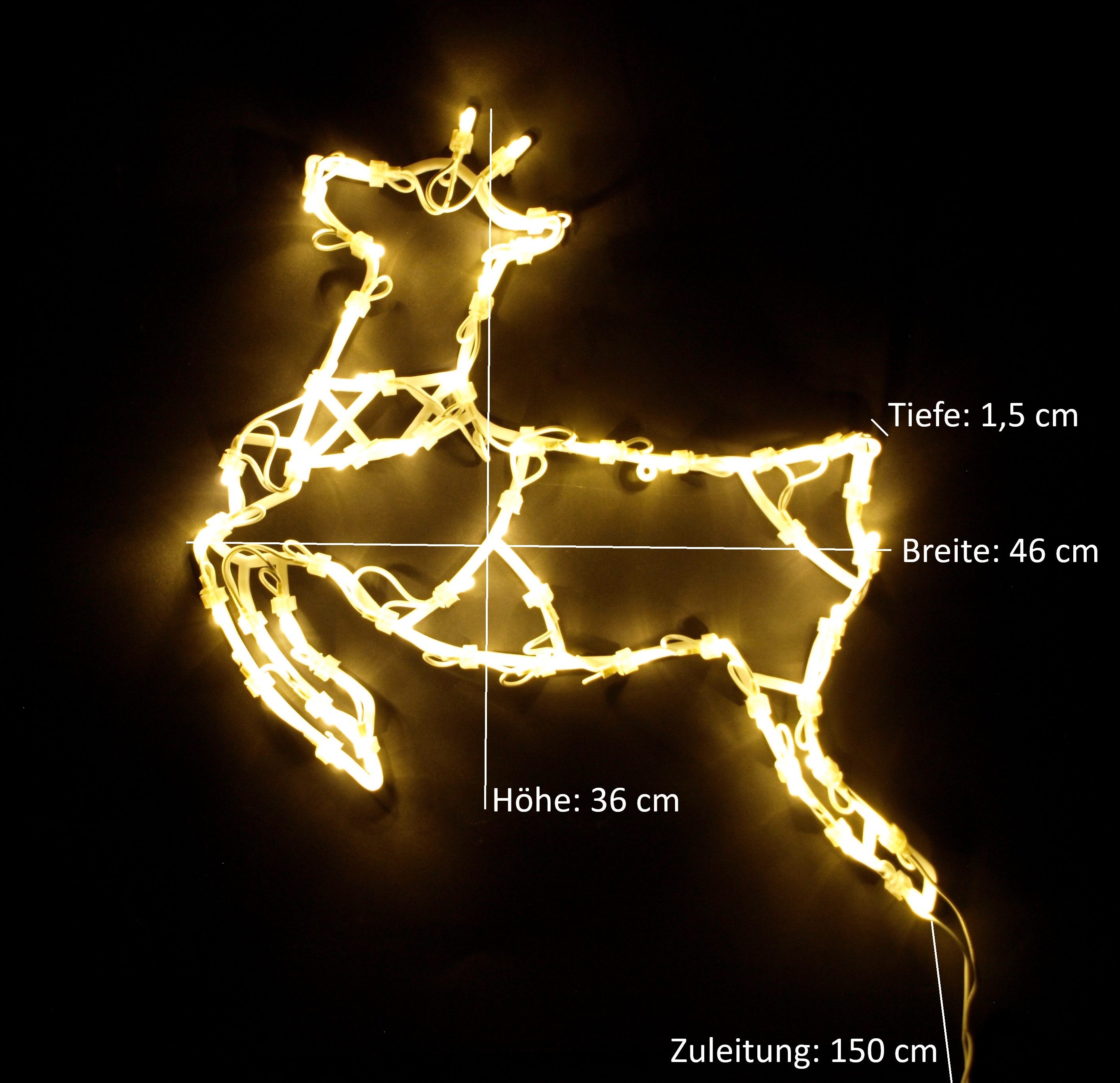 DEGAMO Beleuchtetes Fensterbild RENTIER, 36x46, 50 LED weiss, Netzbetrieb 230V – Bild 4 von 5