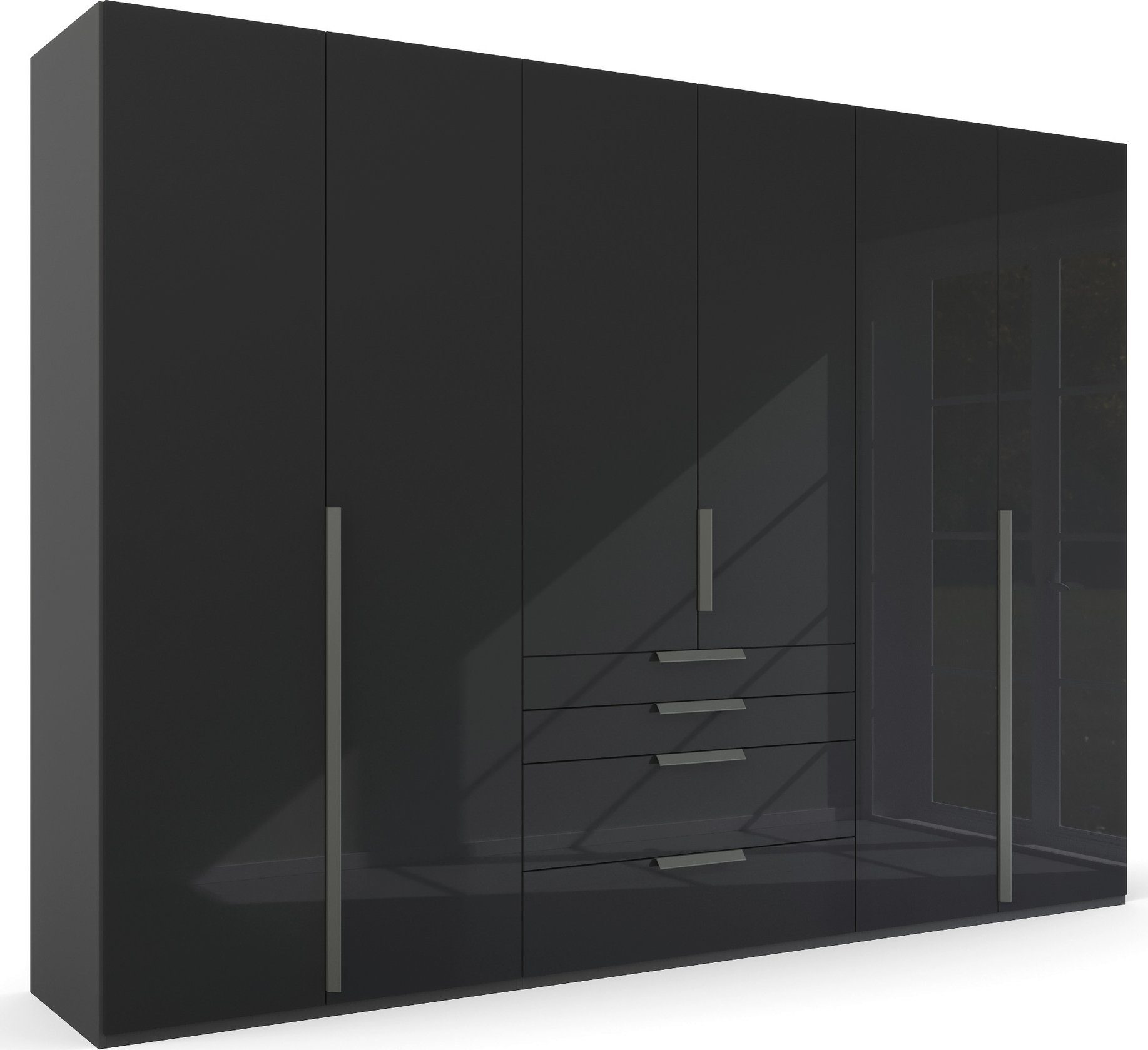 rauch Drehtürenschrank Purisma mit Glasfront, Schubladen und umfangreichem Zubehör, mit Soft-Close