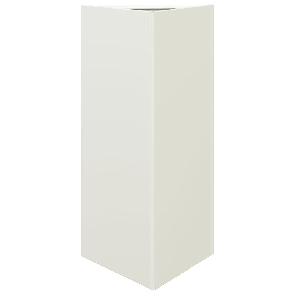 vidaXL Blumentopf Pflanzkübel Weiß Dreieckig 40x34,5x75 cm Stahl (1 St)