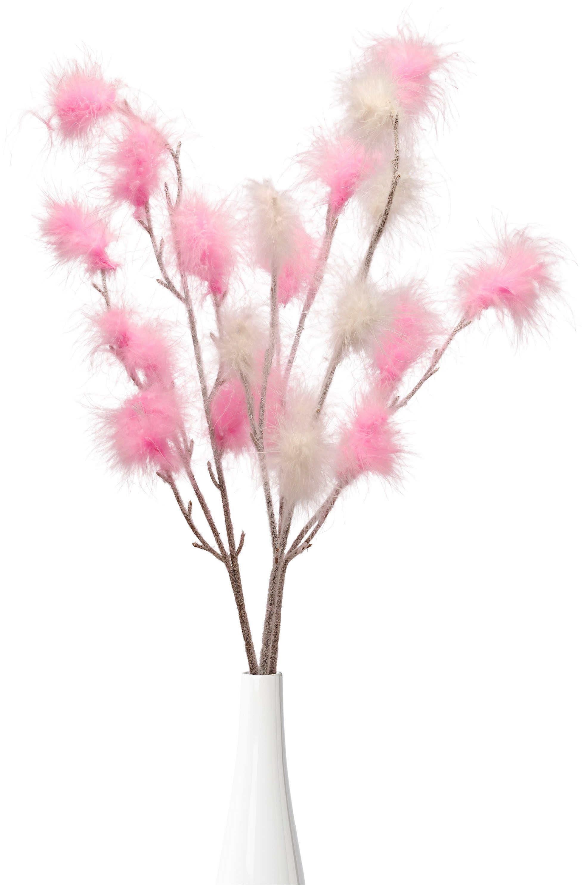 Creativ home Tischvase Vase mit Federzweigen (4 St), für die moderne Einrichtung